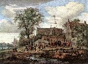 RUYSDAEL, Salomon van Tavern with May Tree af